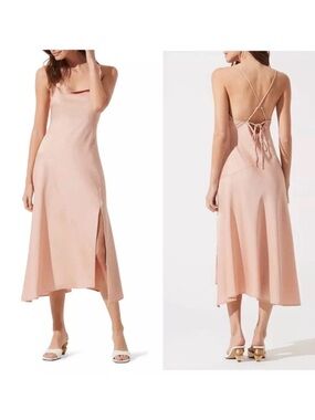 REVOLVE: ASTR THE LABEL cowl slip midi dress in blush